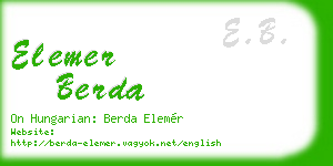 elemer berda business card